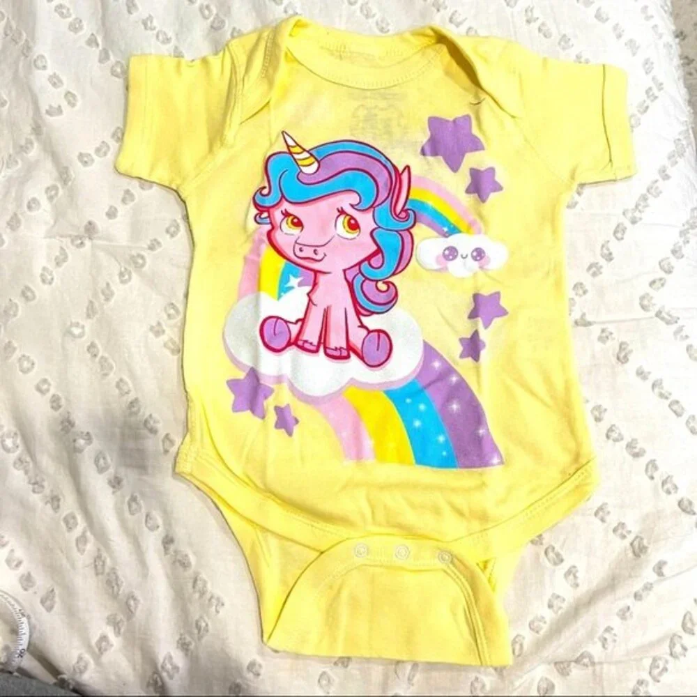 NEW Mad Engine MLP My Little Pony Sky Magic Unicorn Yellow Bodysuit 12 months